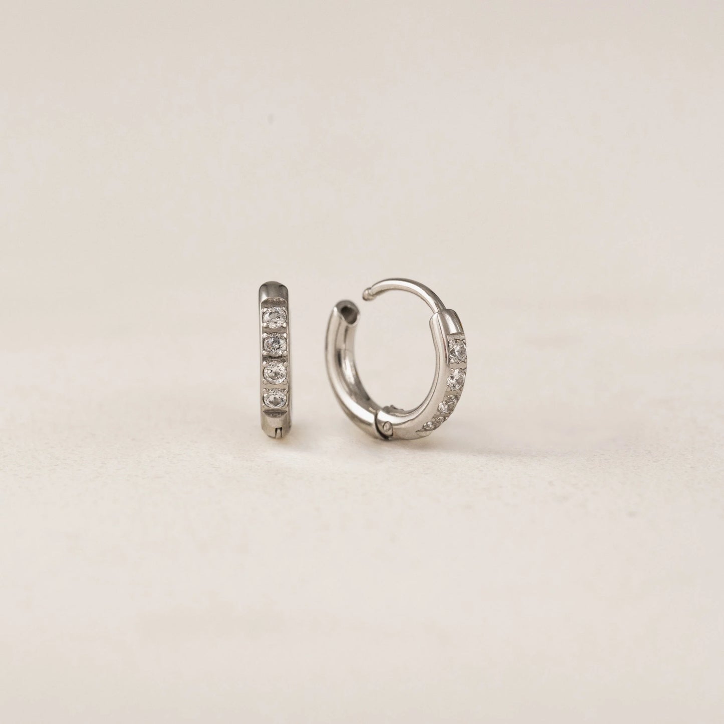 Evie 10mm Huggie Hoops Silver