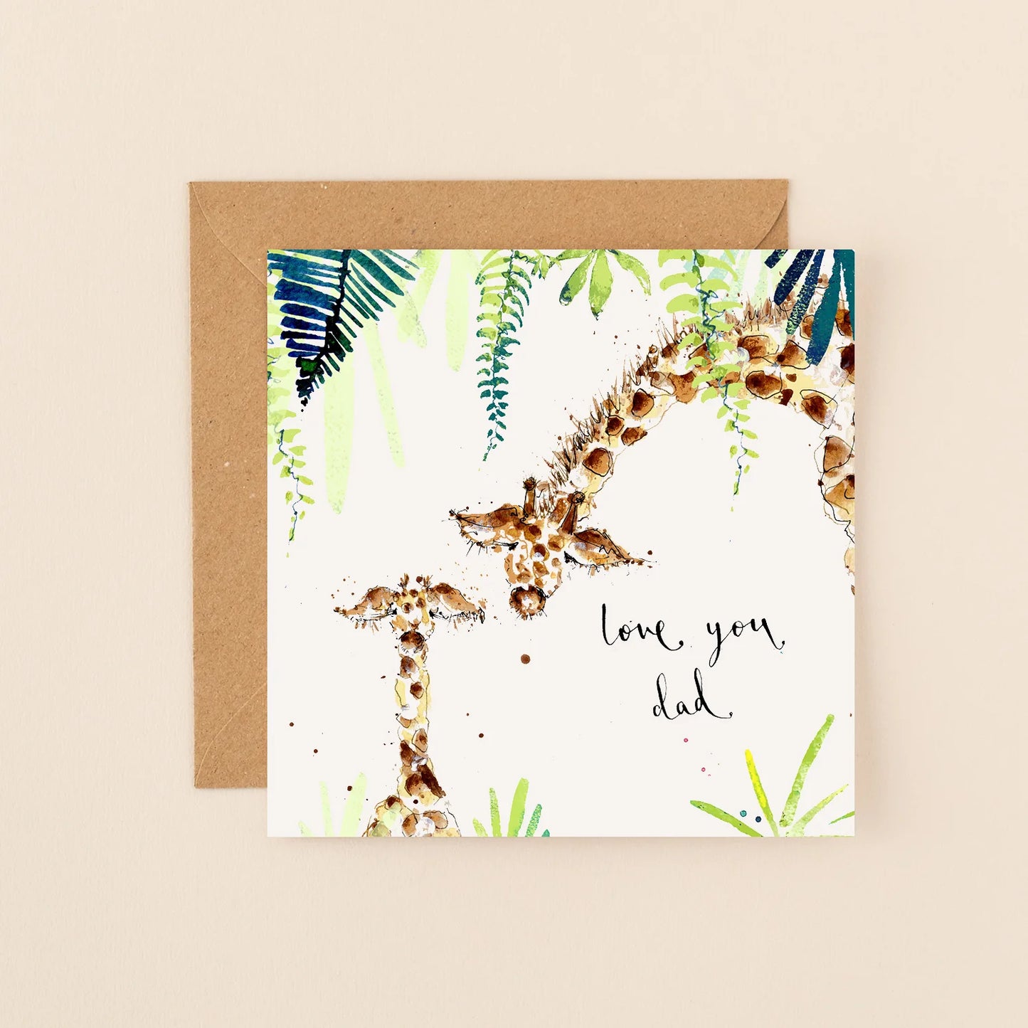 Giraffes Love You Dad Card