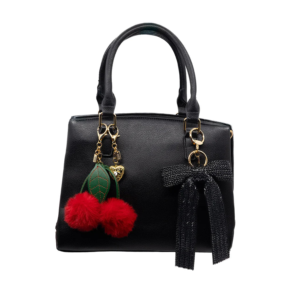 Faux Fur Pom Cherry Charm