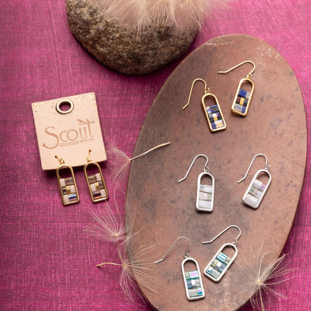 Good Karma Miyuki Frame Earring Blush Topaz Gold
