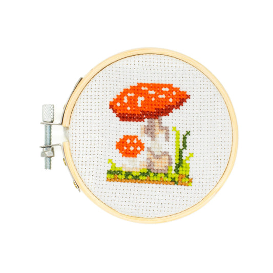 Mini Cross Stitch Embroidery Kit Mushroom