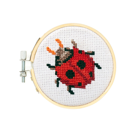 Mini Cross Stitch Embroidery Kit Ladybug