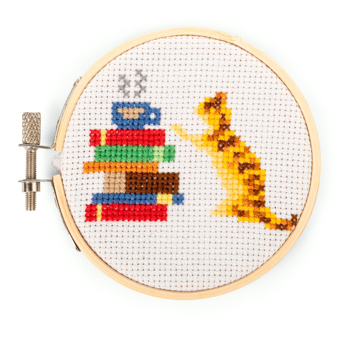 Mini Cross Stitch Embroidery Kit Cat