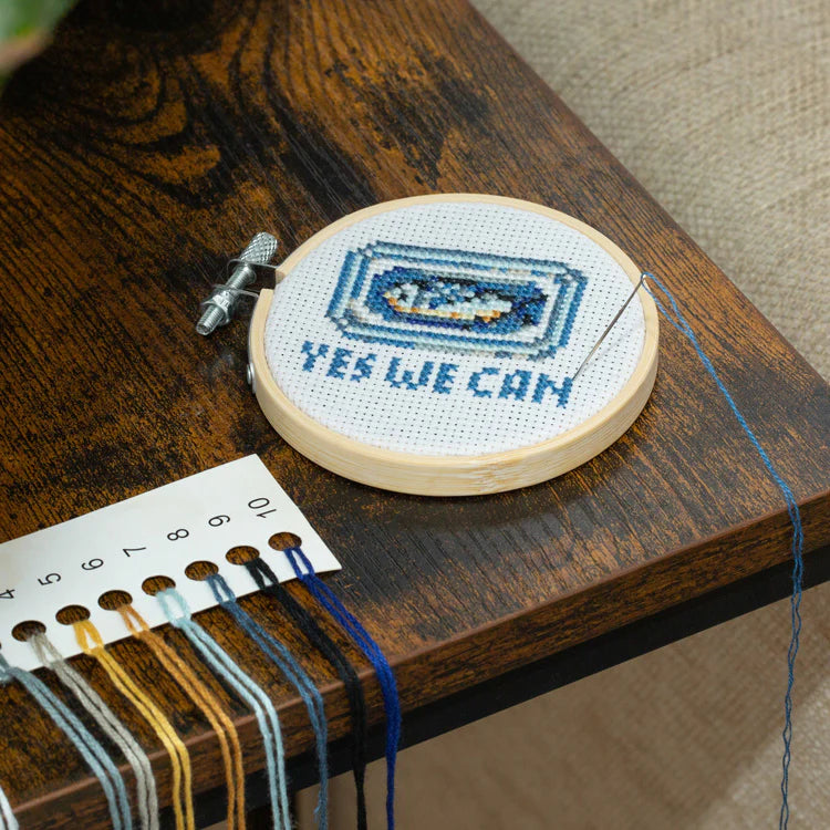 Mini Cross Stitch Embroidery Sardine Can