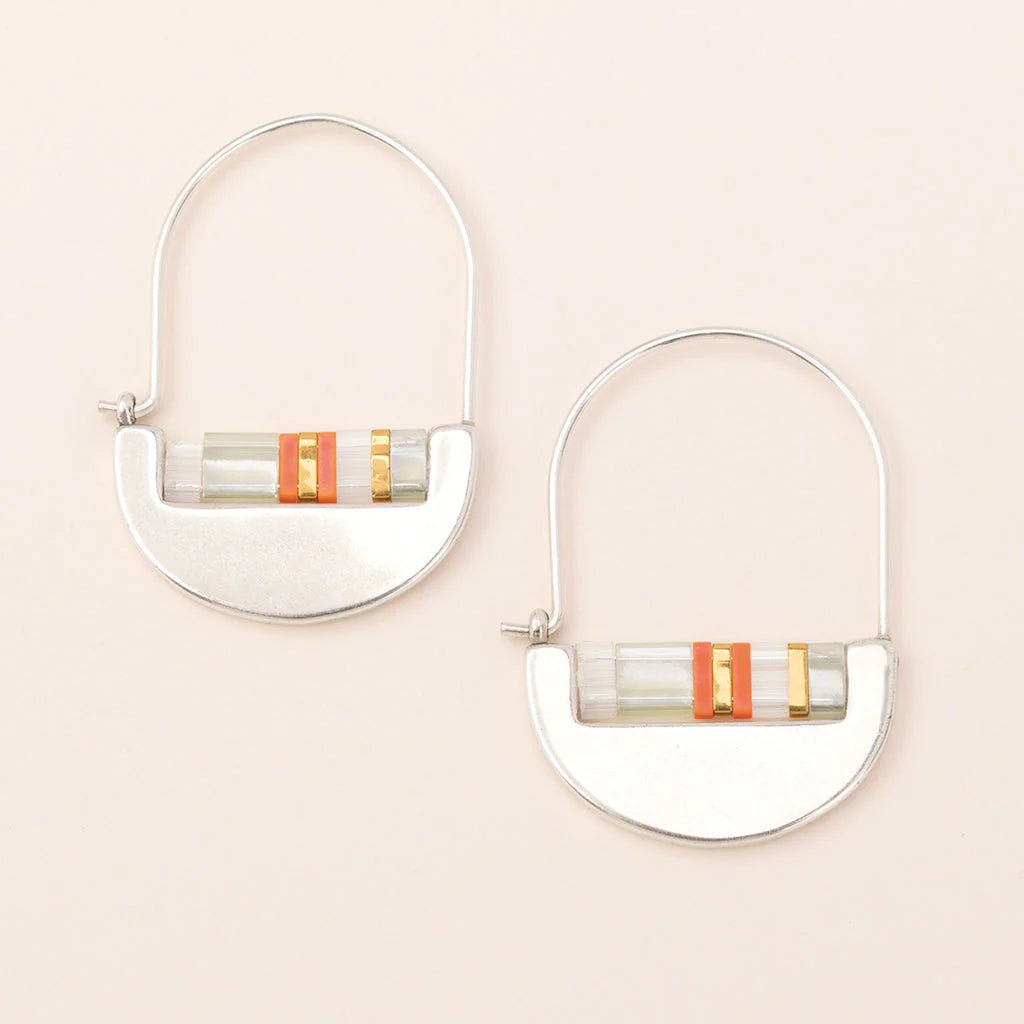 Good Karma Miyuki Crescent Hoop Mist + Salmon Silver