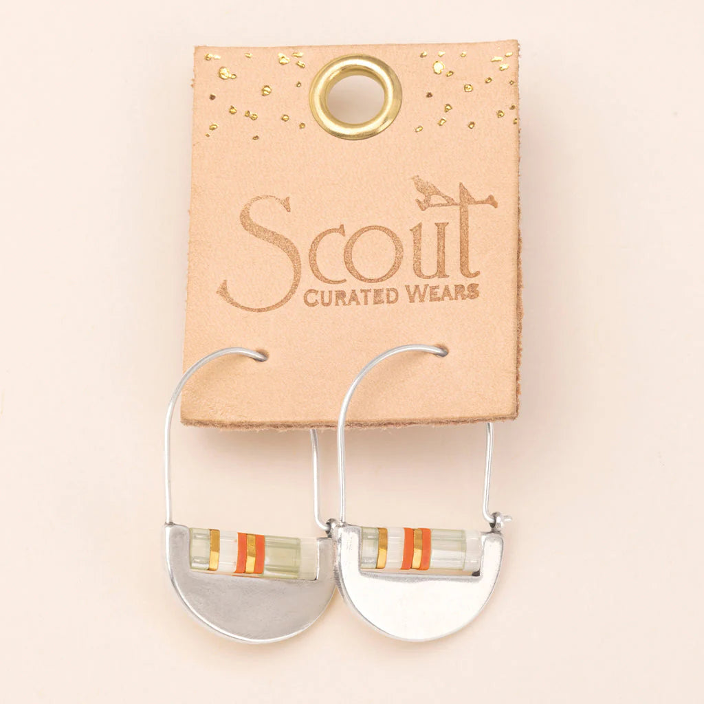 Good Karma Miyuki Crescent Hoop Mist + Salmon Silver
