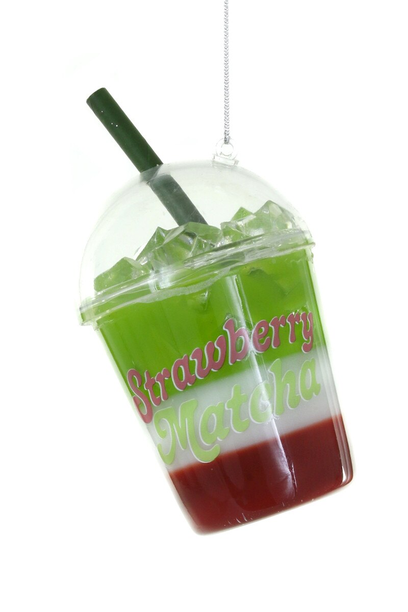 Strawberry Matcha Latte Ornament
