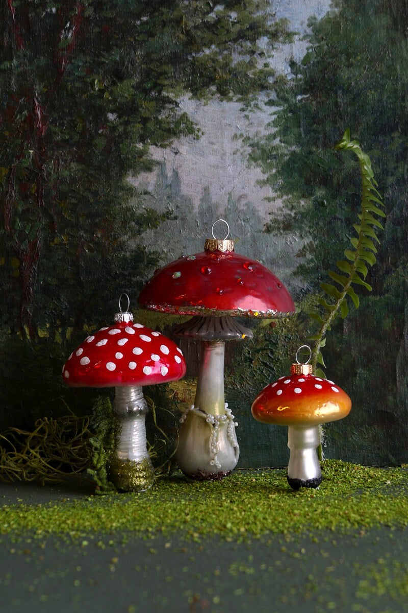 Forged Mushroom Glass Ornament