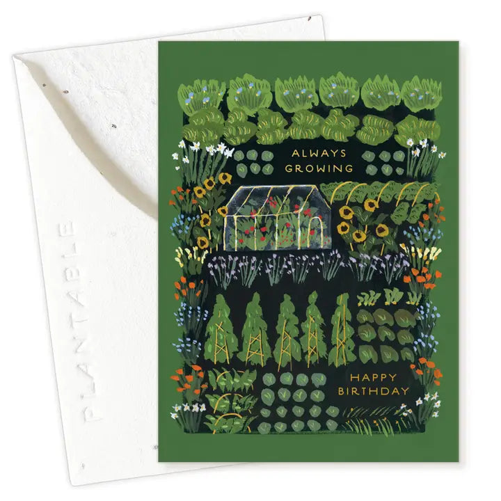Garden Greenhouse Sprout Mini Greeting Card