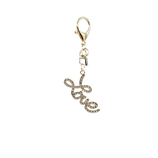 Gold Love script Charm