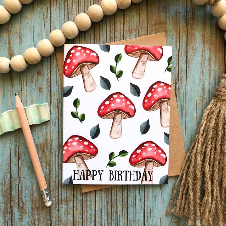 Happy Birthday Mushroom Card
