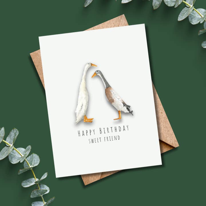 Happy Birthday Sweet Friend Duck Greeting Card