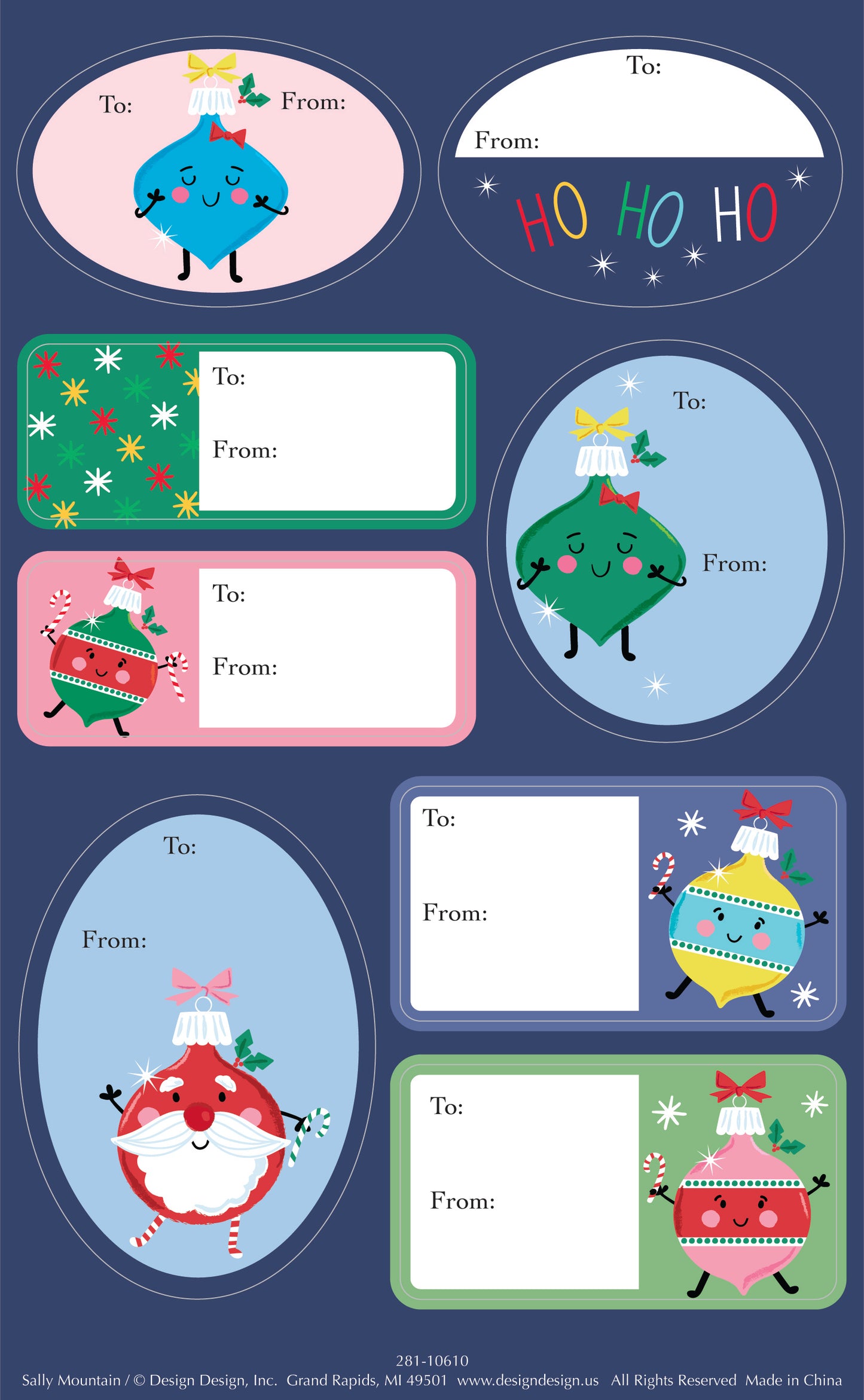 Happy Ornaments Treatment Gift Label