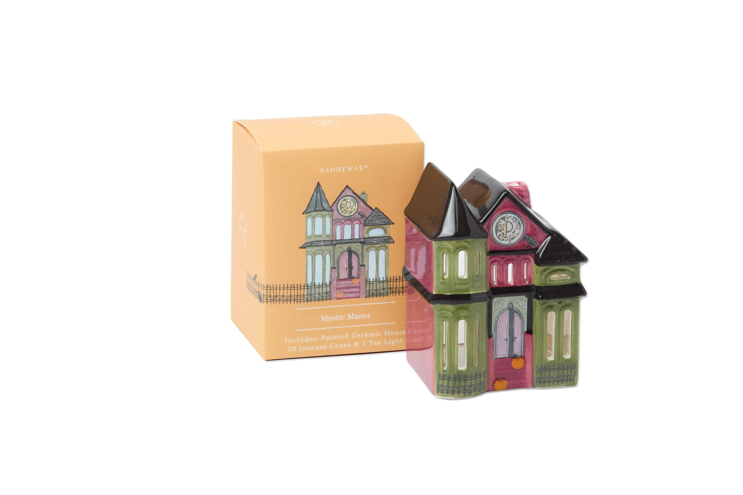 No. 08 Mystic Manor Style House Ceramic Incense + Tea Light Holder