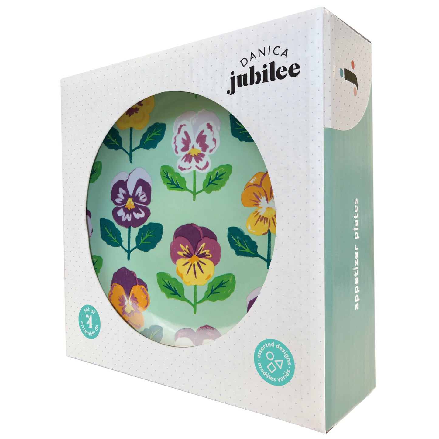 Pansy Appetizer Plates Set of 4