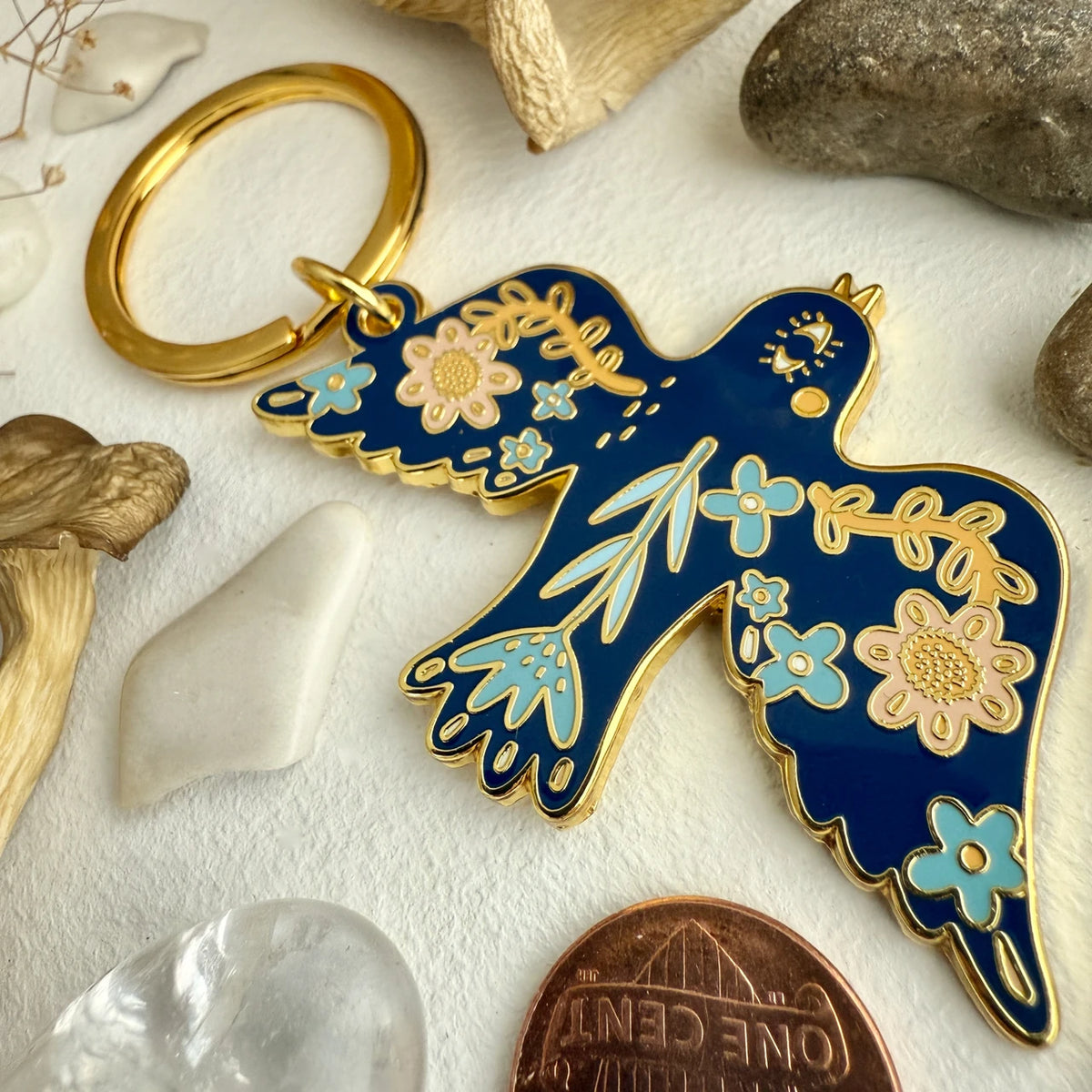 Freya Bird Enamel Keychain