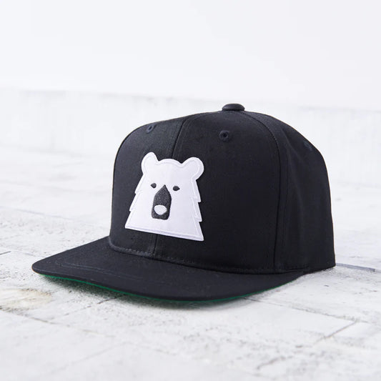 Kids Snapback Black With Polar Bear