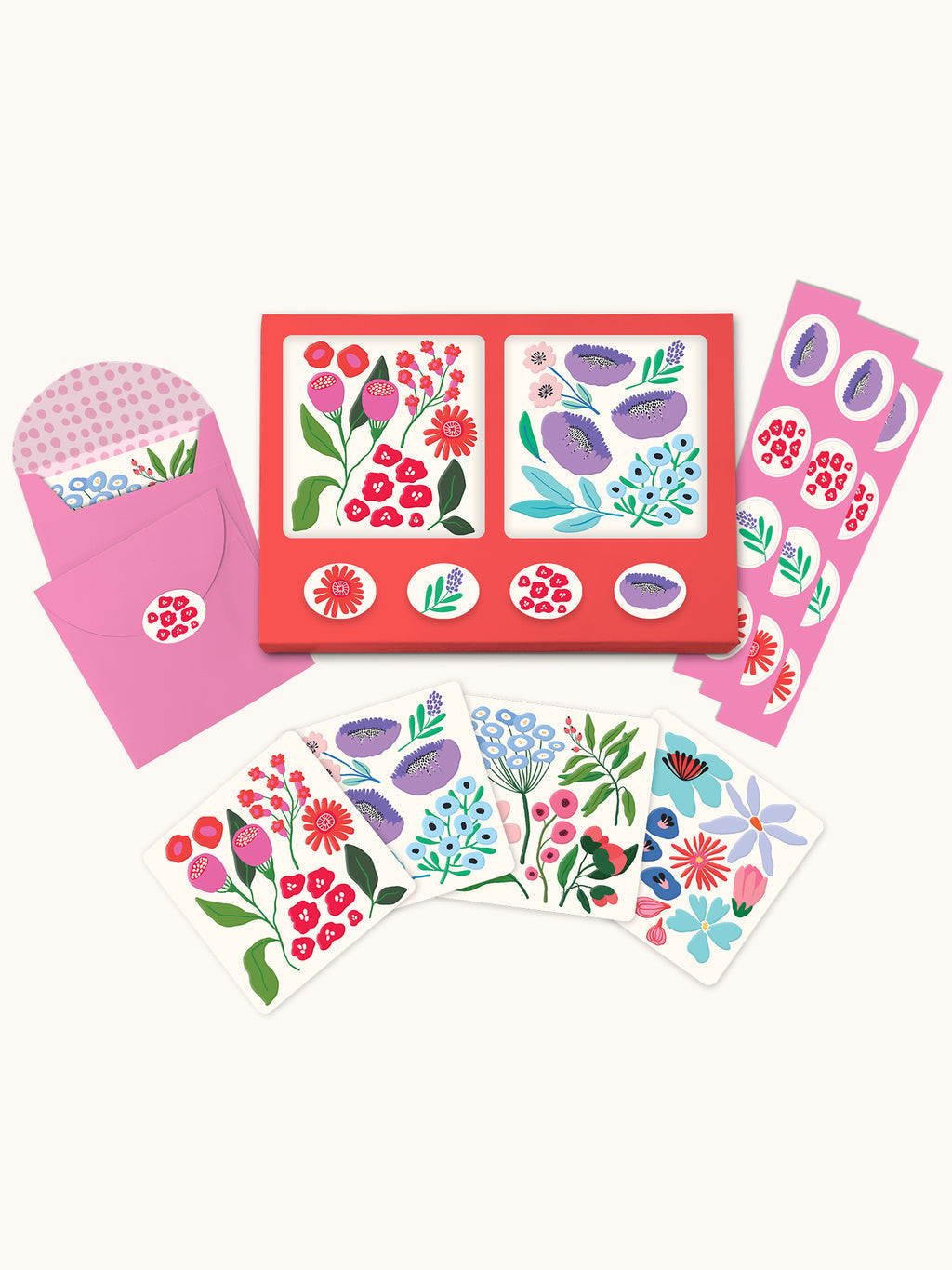 Botanical Bliss Mini Note Card Set with Stickers