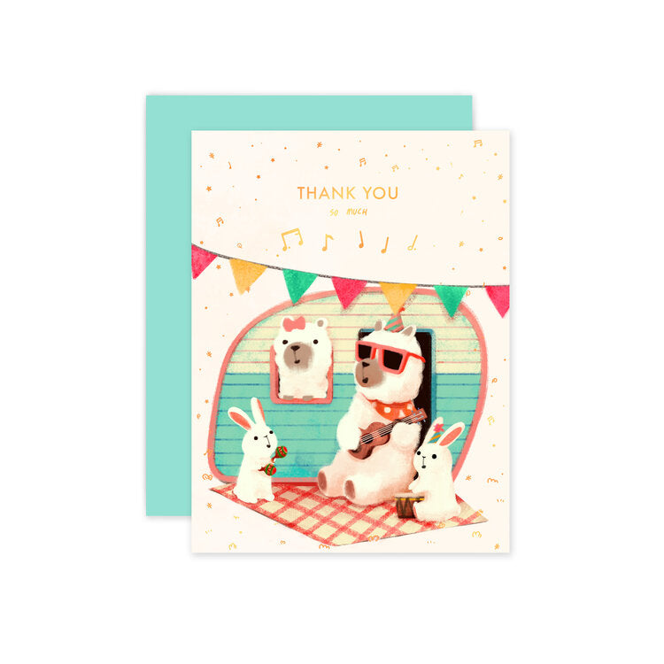 Ukelele Alpaca Thank You Card