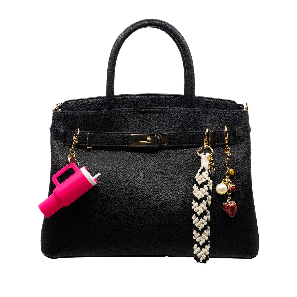 Macrame Charm Black + White