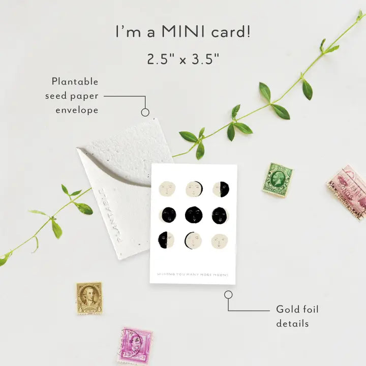 Many Moons Sprout Mini Greeting Card