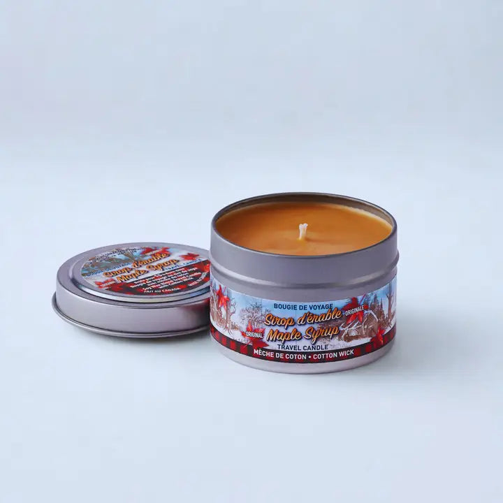 Maple Syrup Cottonwick Travel Tin Candle
