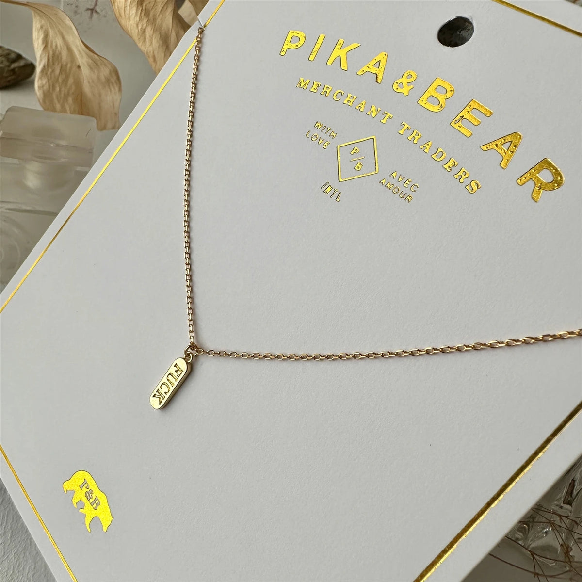 Dire Straits Salty Language Charm Necklace Gold