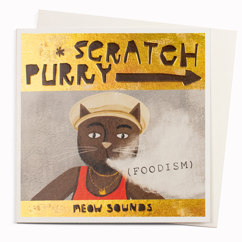 Scratch Perry Music Pun Greeting Card