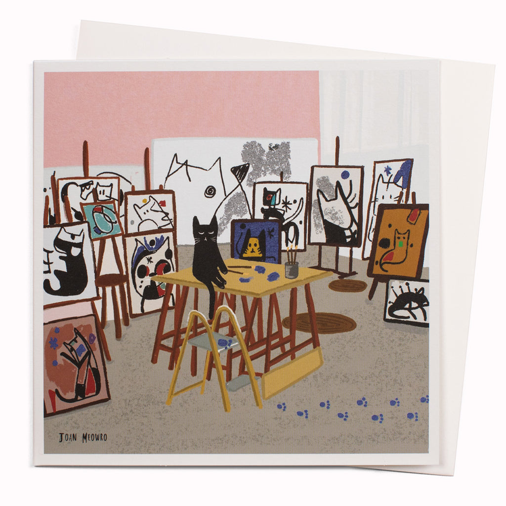 Meowro Art Pun Greeting Card