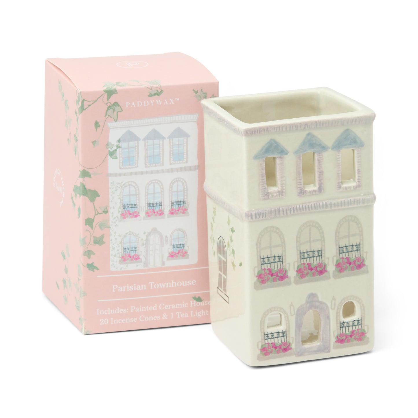 No. 09 Parisian Townhouse Style Ceramic Incense + Tea Light Holder