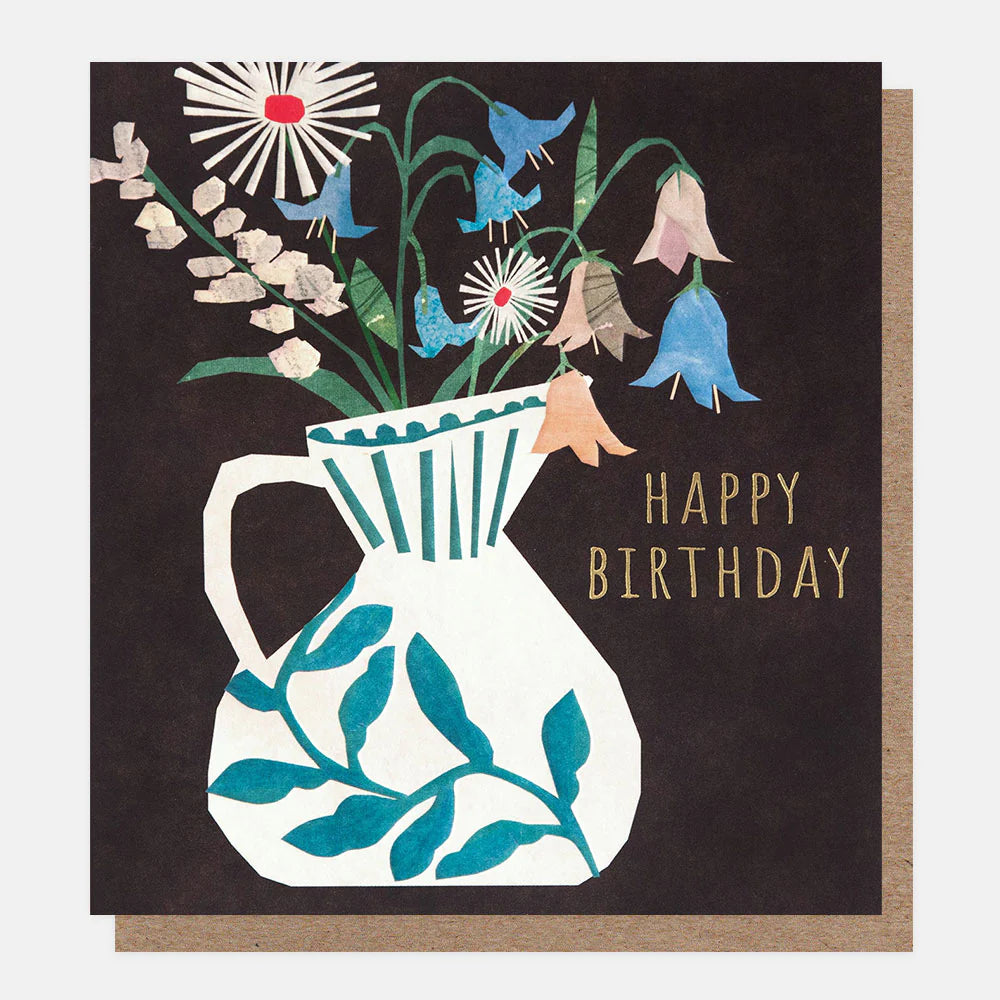 Happy Birthday Flowers In Vase Card