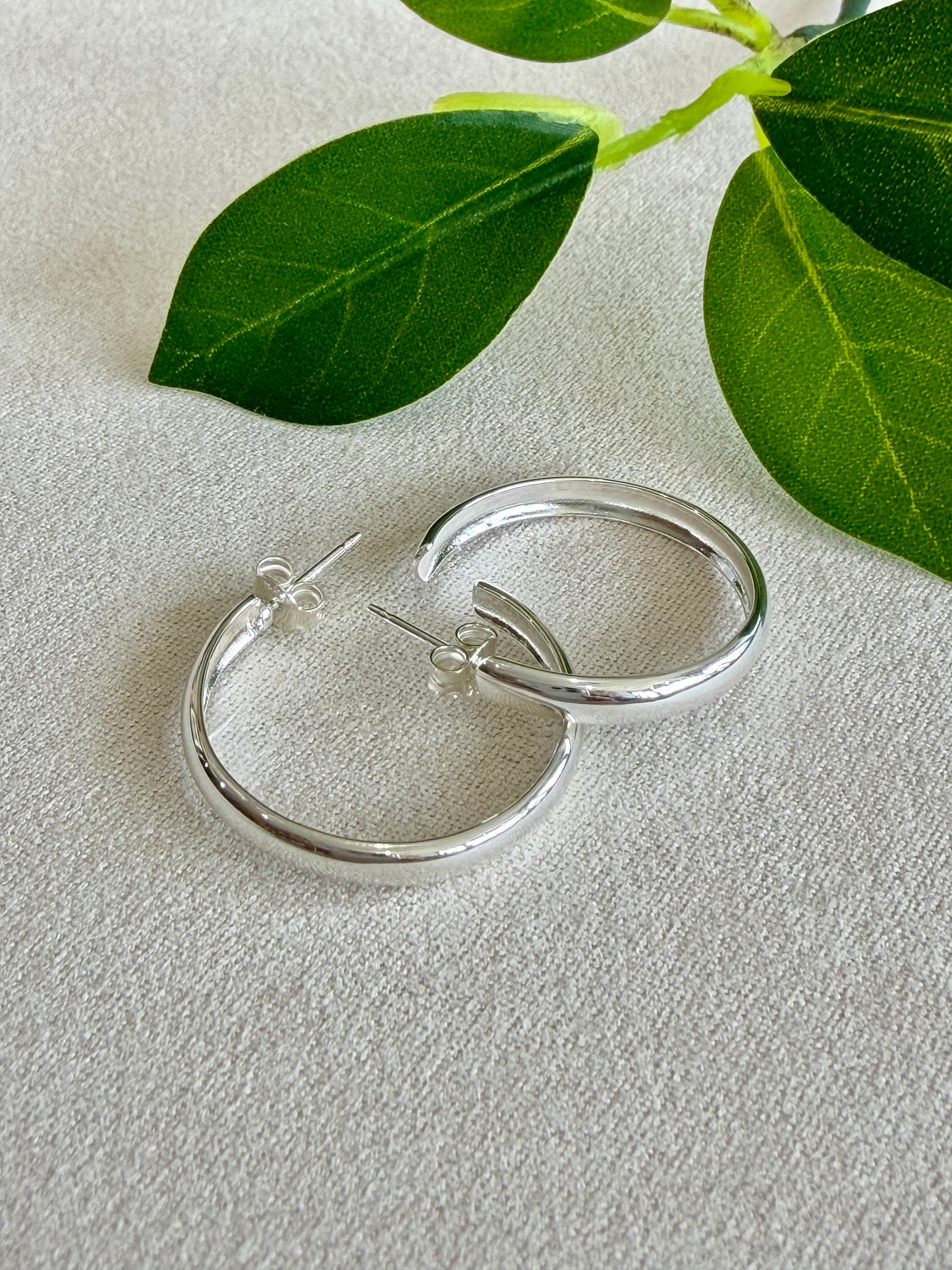 Perfect 19mm Hoop On Post Sterling Silver Earrings