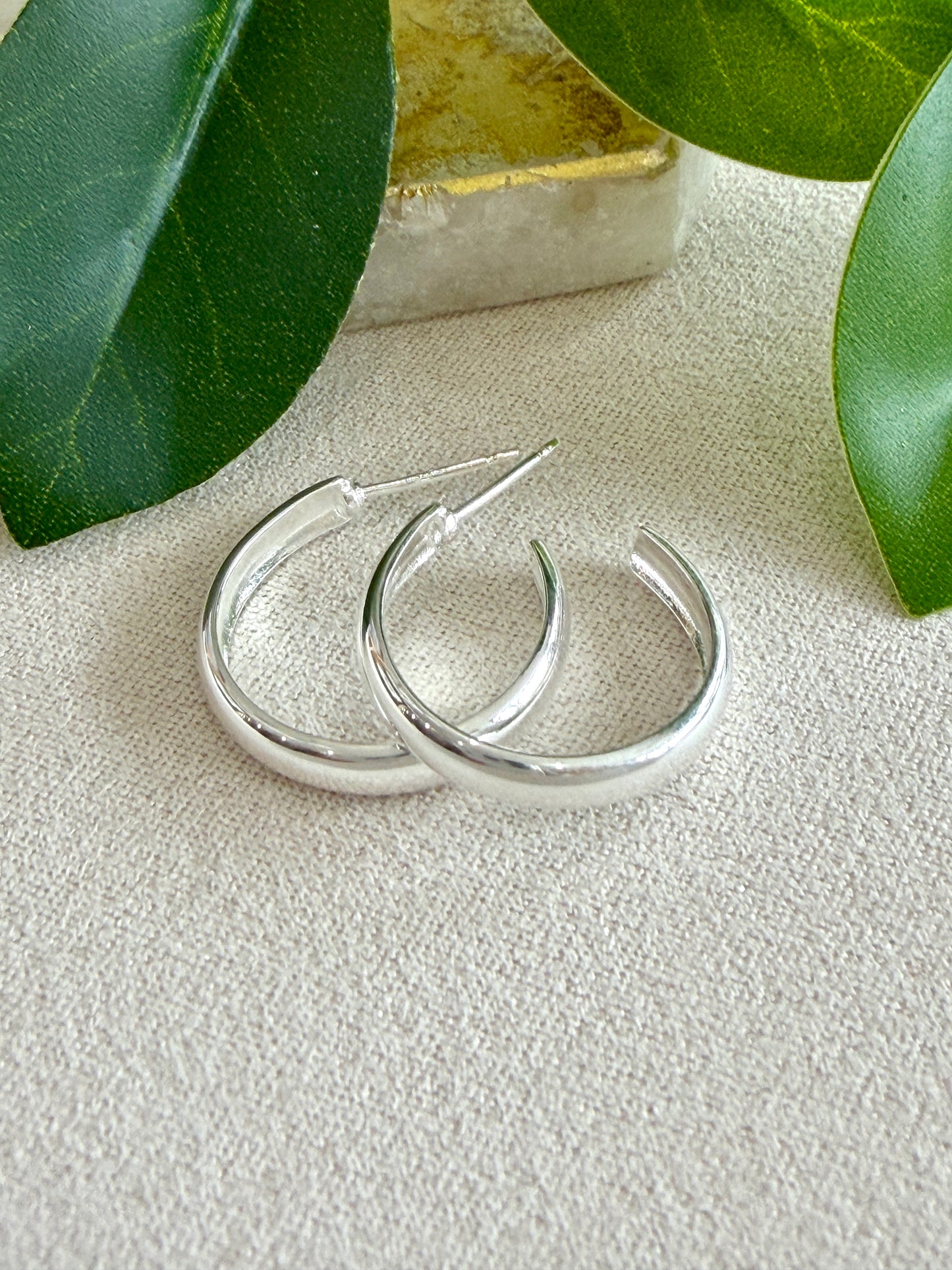 Perfect 24mm Hoop On Post Sterling Silver Earrings