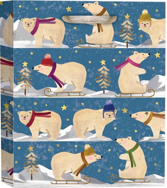 Polar Bear Playtime Small Square Gift Bag