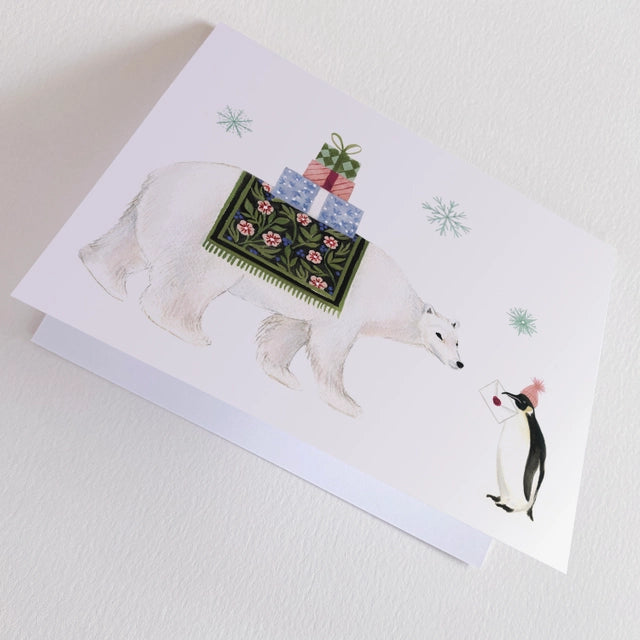 Polar Bear and Penguin Card