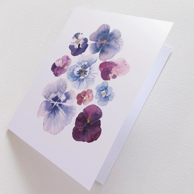 Purple Pansies Art Card