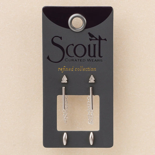 Refined Stud Trio Mars Silver