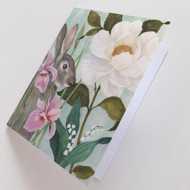 Rabbit and Rose Card