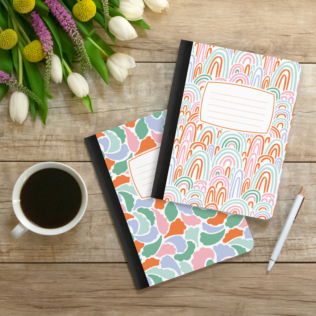 Rainbow Abstract Composition Book Duo