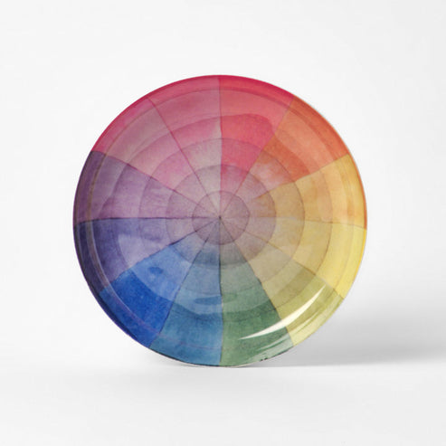 Round Enamel Tray Vintage Colour Wheel