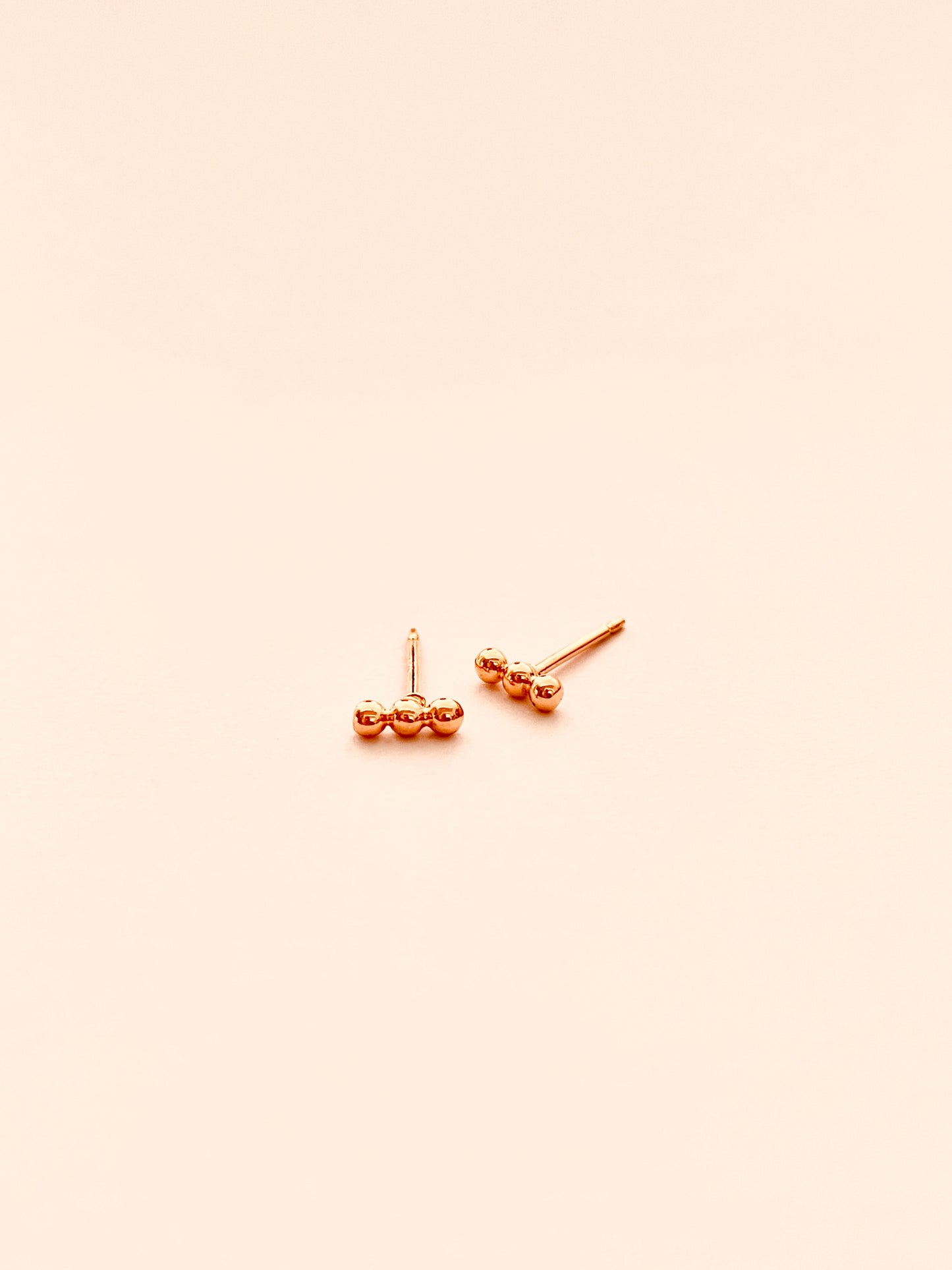 Row of 3 Tiny Balls Stud Earrings