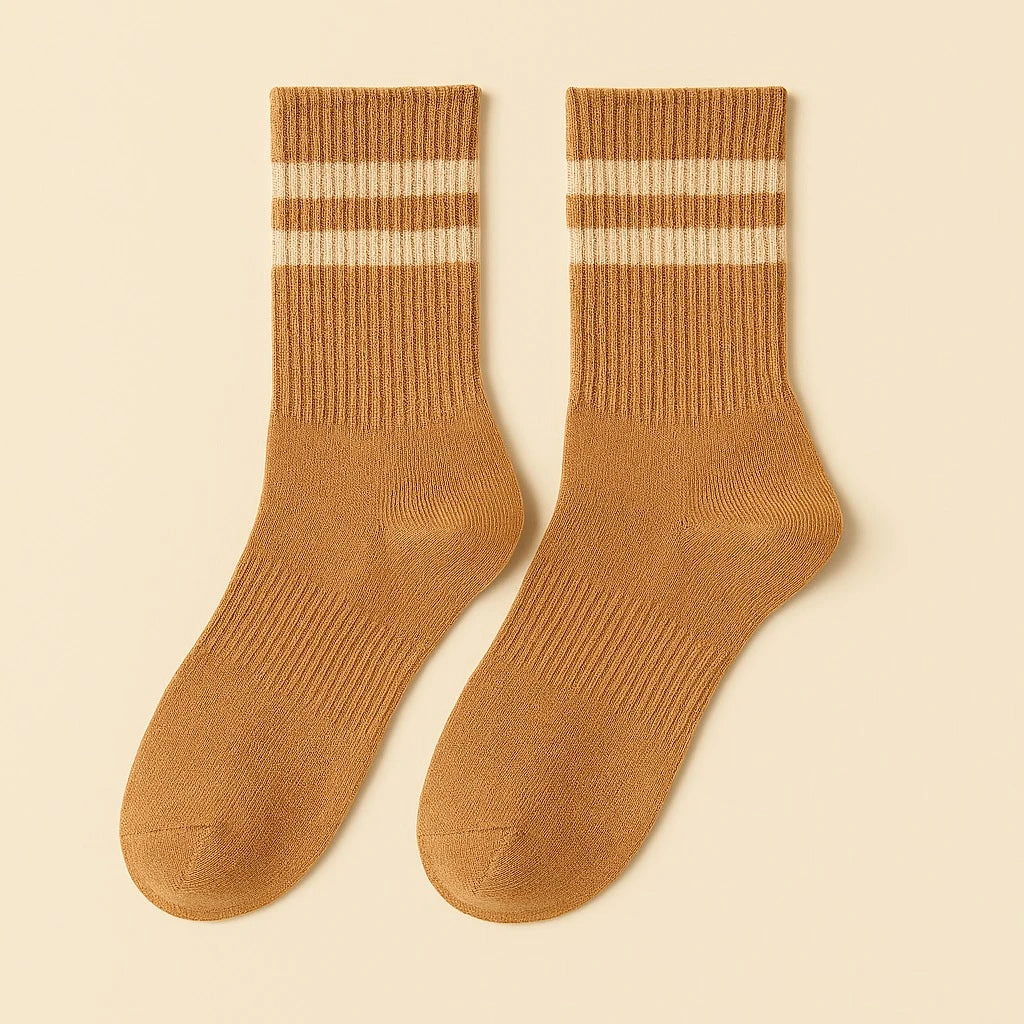 Bettega Classic Crew Socks with Stripe Detail (3 pack) Barista Palette