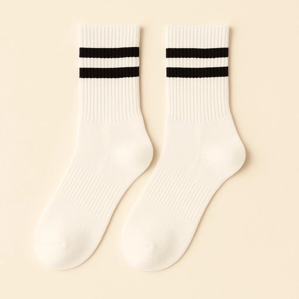 Bettega Classic Crew Socks with Stripe Detail (3 pack) Court Palette