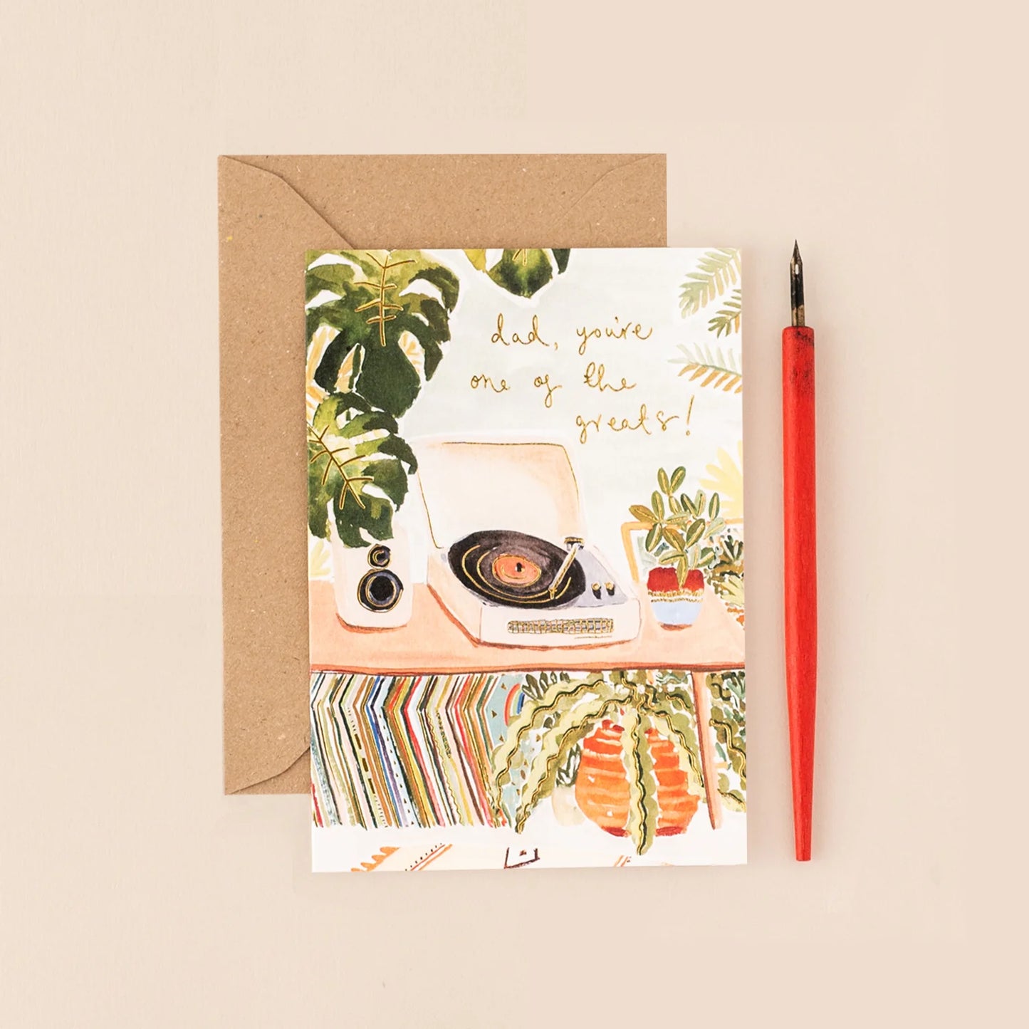 Record Player Father's Day Card