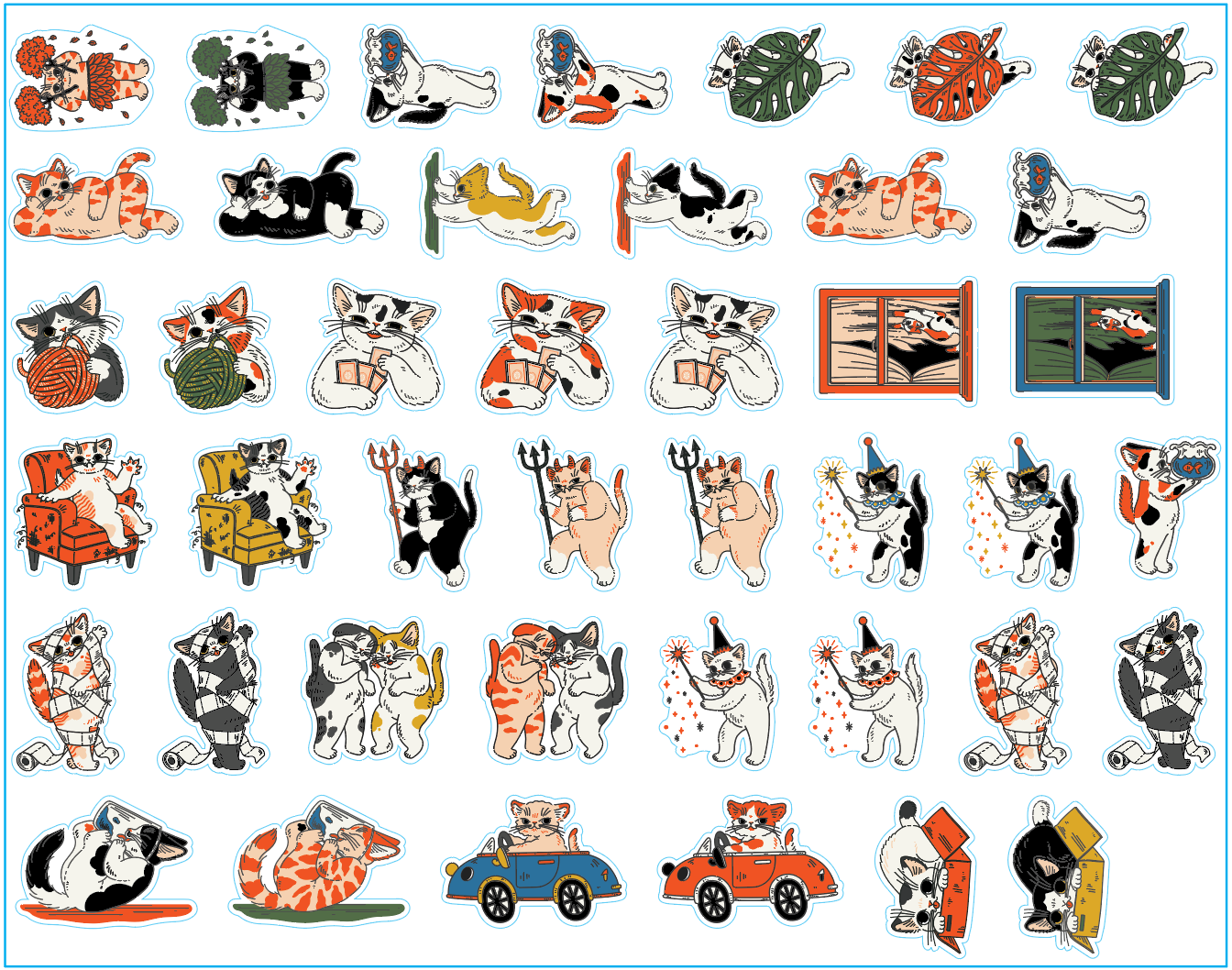 Cats Up To Something Sticker Set