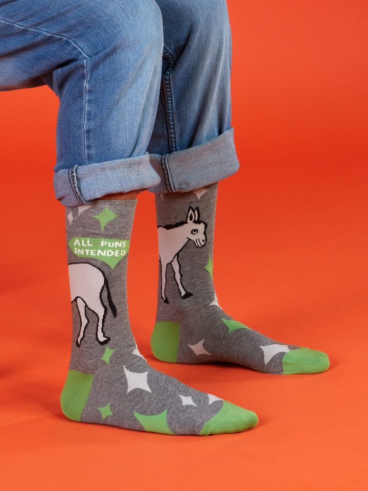 Men's Crew Socks All Puns Intended