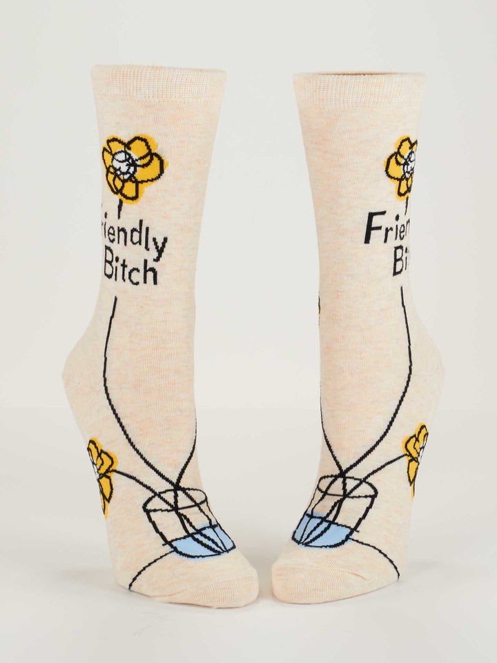 Women's Crew Socks Friendly Bitch
