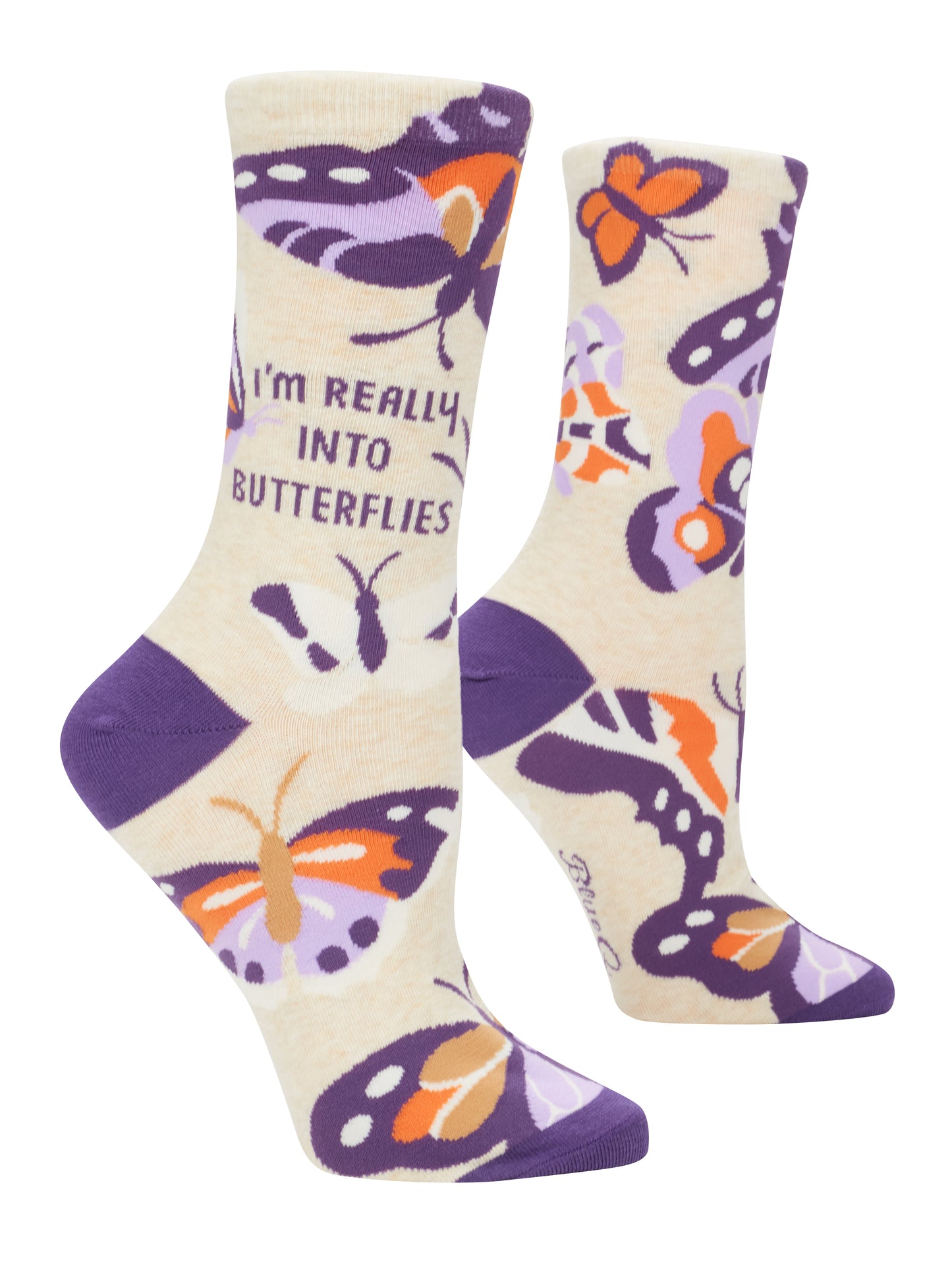 Women's Crew Socks Really Into Butterflies