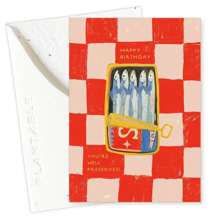Sardines Sprout Mini Greeting Card