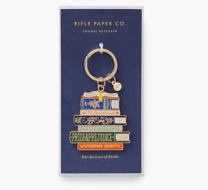 Book Club Enamel Keychain